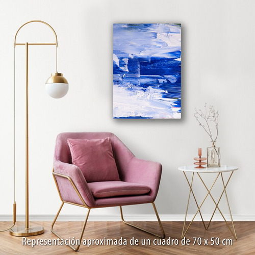 Cuadro Arte Abstracto 70x50cm Impreso En Lienzo Canvas Azul Zafiro