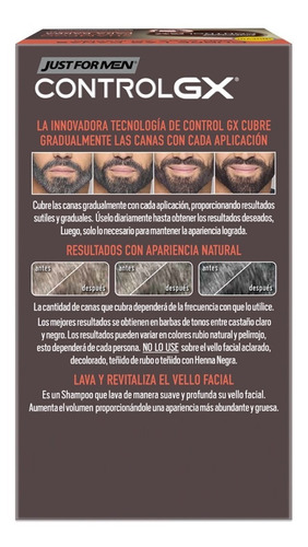 Just For Men Control Gx Barba Shampoo Desvanecedor De Canas