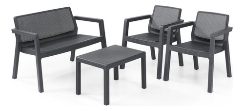 Set Juego Jardin Keter Emily 4 Piezas Simil Rattan