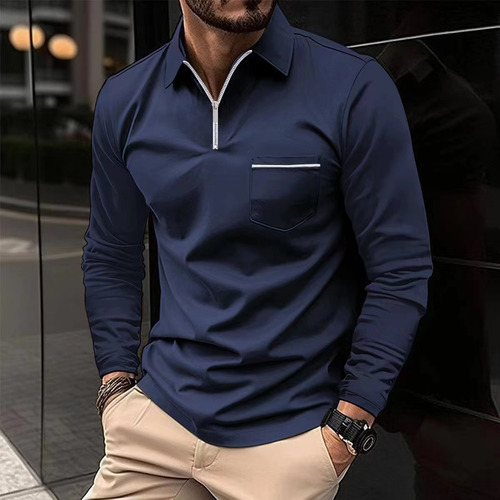 Camisa Deportiva De Manga Larga Con Bolsillo Con Cremallera