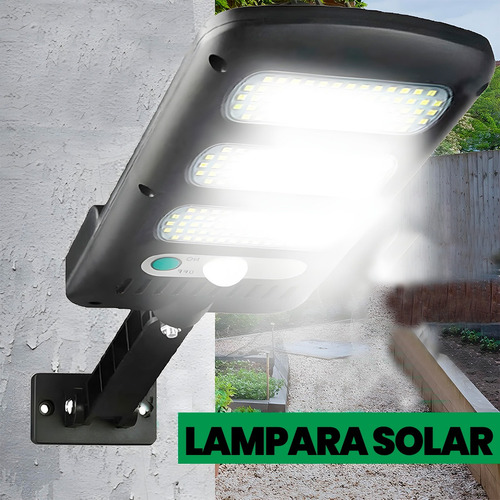 Lámpara Solar Led Exterior Linterna Para Jardín, Pared Negro
