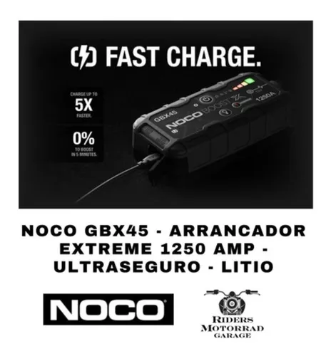 → Arrancador de moto y coche Booster de litio 1250 Amperios Noco GBX45