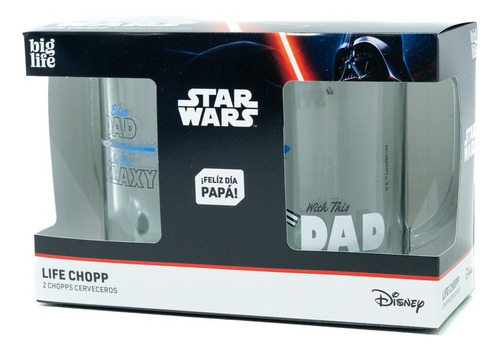 Combo Chop Vidrio Star Wars Día De Padre Big Life Multicolor