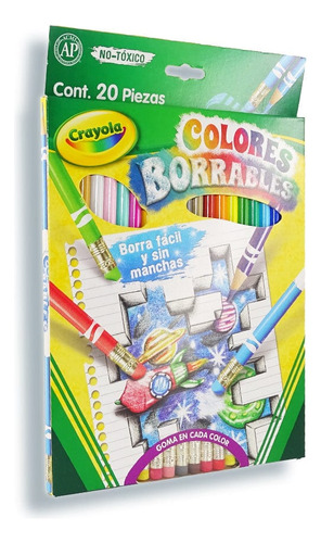 Lapices De Color Borrables Crayola C/20pz