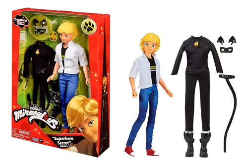 Playmates Miraculous Adrien Superhero Secret Figura Muñeco