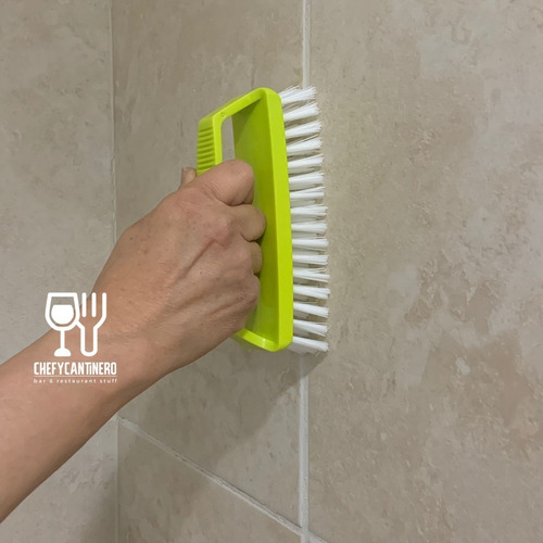 Cepillo De Limpieza Rectangular Curvo Con Asa Verde Limón