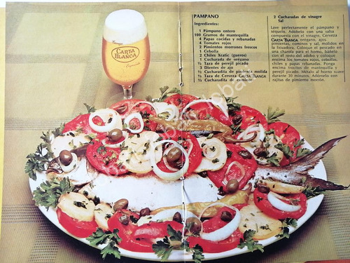 Cartel Retro  Promocional Cerveza Carta Blanca 1970s 184