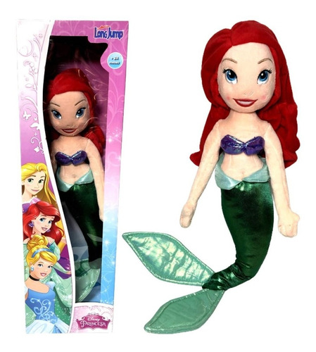 Boneca Pelúcia Princesa Sereia Ariel 50cm Original Disney