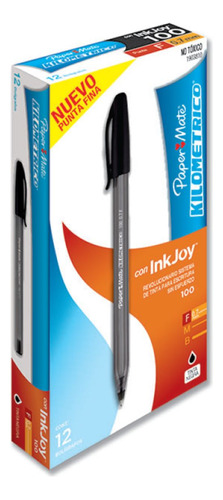 Boligrafo Inkjoy Punta Fina Paper Mate Negro Caja X12