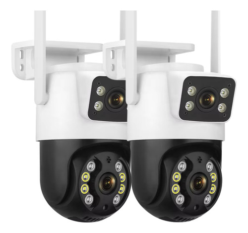 Kit 2 Camera Segurança A31 Icsee Prova D'agua Lente Dupla Cor Branco/preto