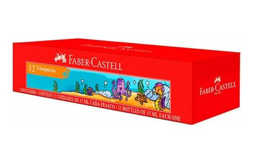 Tempera Faber - Castell  De 15 Ml - Pack De 12