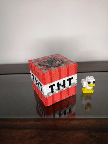 Alcancía Minecraft En Pixeles + Regalo Figura Patito