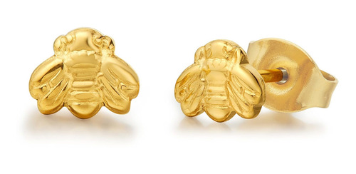 Aretes Hipoalergénicos De Titanio Puro Con Forma De Abeja,.