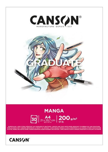 Pad Manga A4 Canson Graduate 30 Hojas 200 Gr/m²