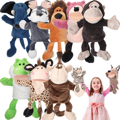 10 Marionetas De Mano De Animales De 12 Pulgadas De Felpa Su