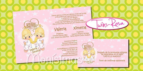 Invitacion Comunion O Bautizo Gemelos Cuates -imprimible-