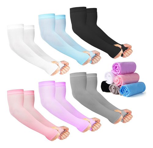 12 Pares De Mangas De Protección Solar Uv Brazos Refri...