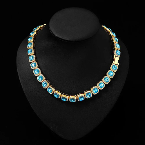 Renqing Zinc Alloy Rhinestone Necklace 51cm Silver