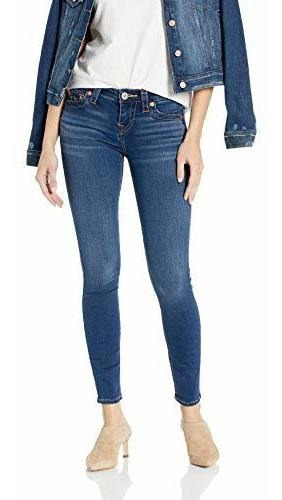 True Religion Halle Mid Rise Super Skinny Fit Jean Para Muje