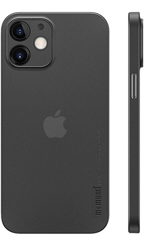 Funda Delgado Para iPhone 12 Mini Acabado Mate 0,3mm-negra
