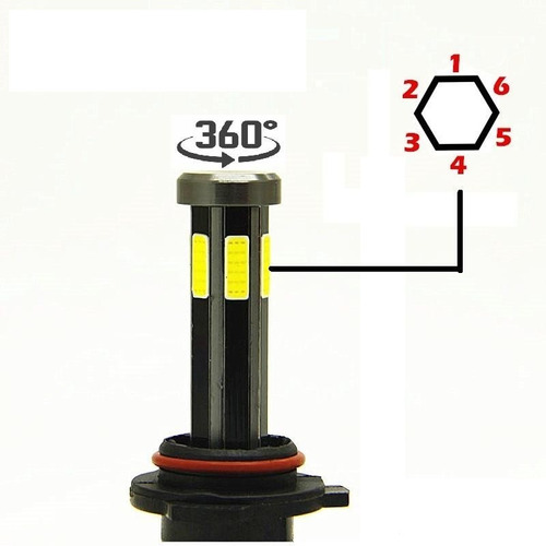 Led Cree H7 H11 9005 9006 6 Caras Led Mayor Potencia De Luz 