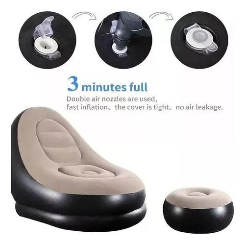 Sofá Tumbona Inflable Con Apoya Pies - Sofá Descanso