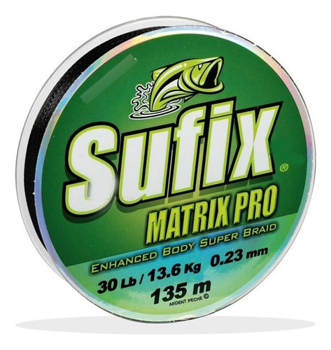 Multifilamento Sufix Matrix Pro 0,36mm 69 Libras Color Negro