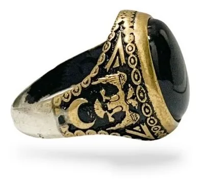 Anillos de plata con piedra negra para hombre hotsell