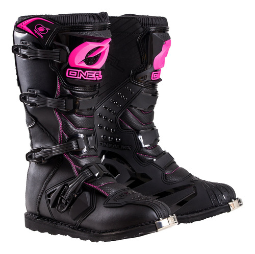 O'neal - Botas Para Mujer (talla 5), Color Negro Y Rosa