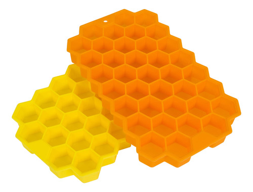 Bandeja Hielo Para Hacer Hexagonal Incluye 2 Color Amarillo