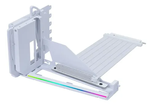 Suporte Vertical Lian Li V4 Branco para Placa de Vídeo e Placa Mãe ATX, ARGB, incluindo cabo Riser PCIE 5.0 - VG4-5-V4W