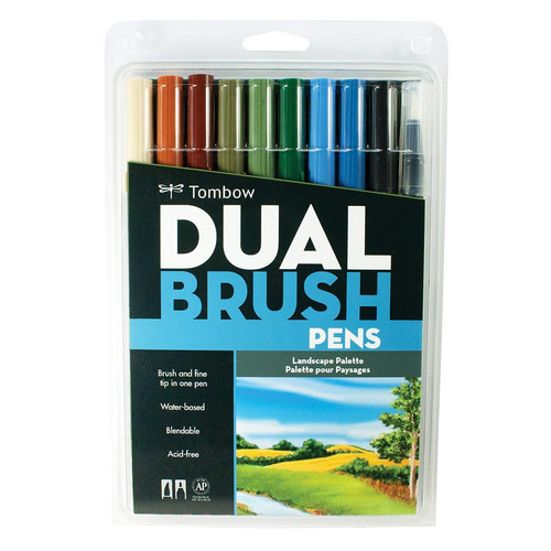 Tombow Dual Brush - Set 10 Marcadores Colores Paisaje