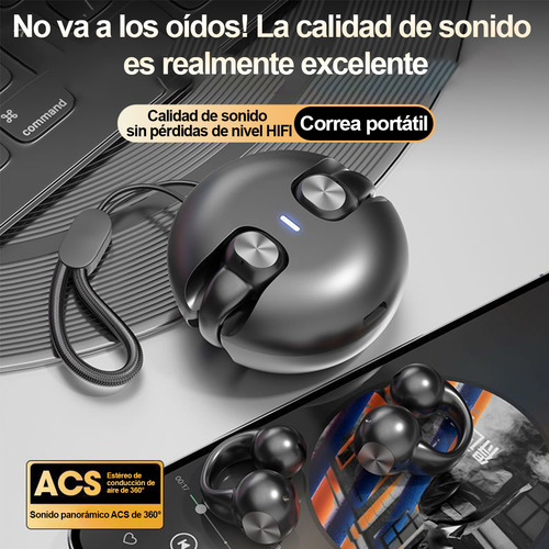 Auriculares Bluetooth 5.3 Deportivos Clip Para Oídos