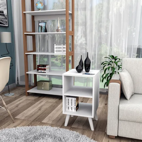 Mesa De Luz / Auxiliar / De Arrime Retro Living Dormitorio Color Blanco