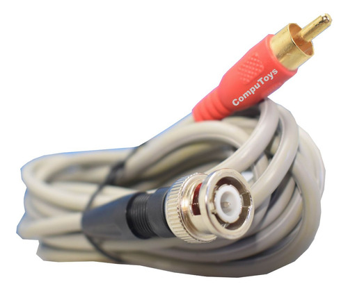Zrbn36 Cable Plug Bnc Macho A Rca Macho 3.6 Metros Computoys