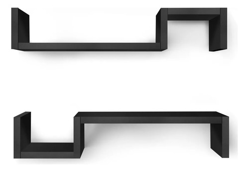 2* Estantería Flotante Minimalista Muebles Decoración Hogar Color Negro