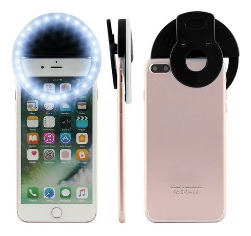 Aro De Luz Led P Celular Recargable Con Clip 3 Intensidades