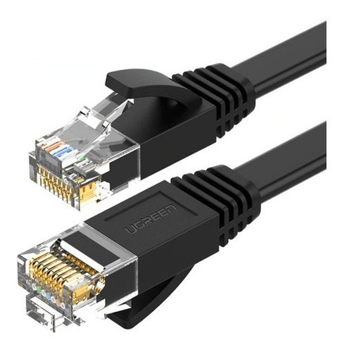 Cable Red Ethernet Chapado Oro Rj45 Plano Gigabit  10 Metros