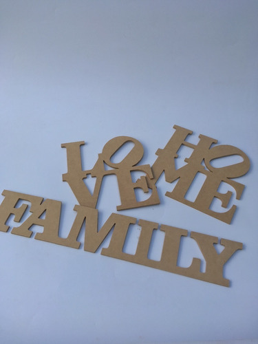 Cartel Love Home Family Letras Palabras Combo