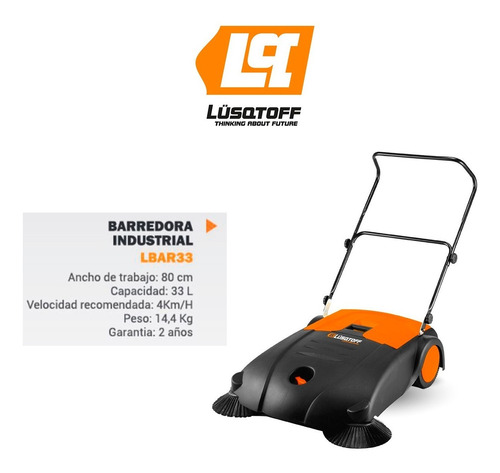 Imagen 3 de 5 de Barredora Industrial Manual 33 Litros Lusqtoff En Cuotas