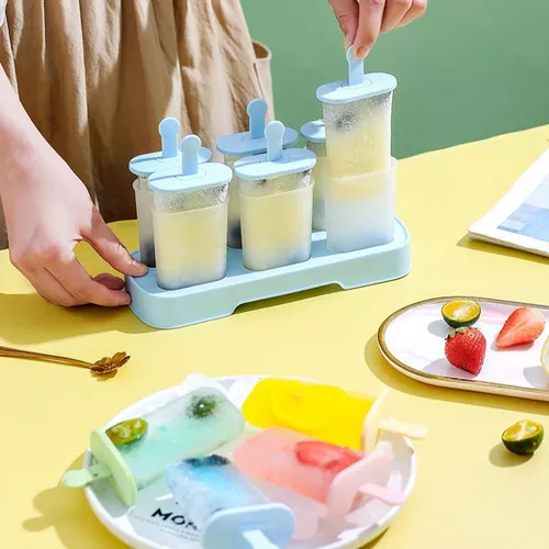 Juego de moldes para paletas – Paquete de 6 moldes reutilizables para  paletas de hielo sin BPA, molde para paletas de hielo, molde para paletas  de