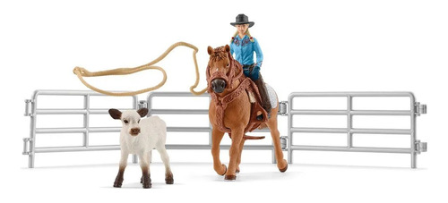 Juguete Schleich Granja Vaquera Lazo Figura Infantil Niño Ax