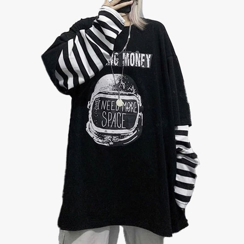 Camiseta Oversize Con Mangas 