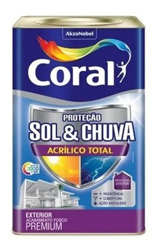 Tinta Coral Sol E Chuva Cor Titânio 16l Acrílico Total