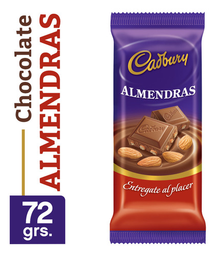 Chocolate  Almendras 72 Gr Cadbury Chocolates