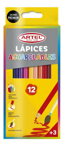 Lápices De Color Acuarelables 12 Colores Artel 