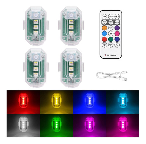 4pcs Luces Estroboscópicas Led Inalámbricas Con Control Luz