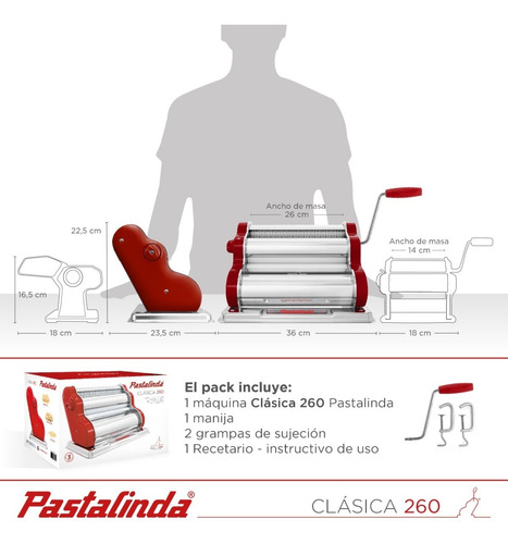 Imagen 8 de 9 de Pastalinda Máquina Clásica 260 Bordó
