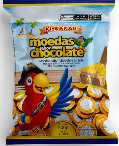 Moeda De Chocolate Kikakau - 100 Unidades - 500g