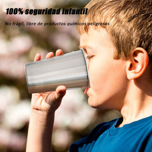 Juego De 4 Vasos De Acero Inoxidable De 500ml Fáciles De